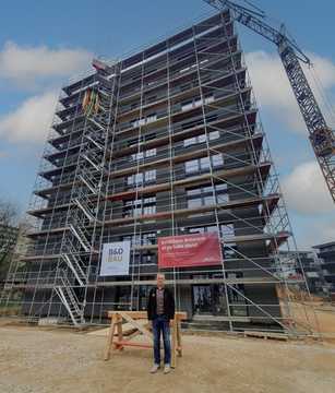 Deutschlands höchstes Mietwohnhaus in Hybridbauweise