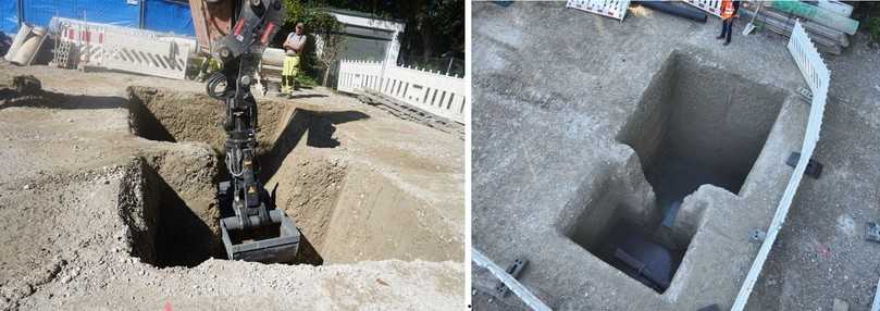 Freilegen der Baugrube | Foto: Flüssigboden Engineering Freilegen der Baugrube | Foto: Flüssigboden Engineering