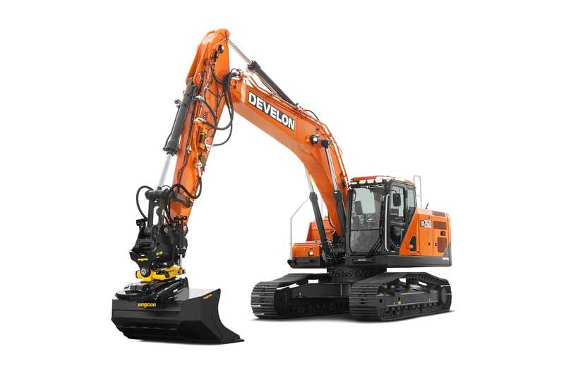 Jetzt mit elektro-hydraulischer Vorsteuerung und zahlreichen digitalen Helfern noch produktiver: Bei den Develon-Raupenbaggern löst die Strich-9- die Strich-7-Generation ab; hier der DX260LC-9. | Foto: Develon Jetzt mit elektro-hydraulischer Vorsteuerung und zahlreichen digitalen Helfern noch produktiver: Bei den Develon-Raupenbaggern löst die Strich-9- die Strich-7-Generation ab; hier der DX260LC-9. | Foto: Develon