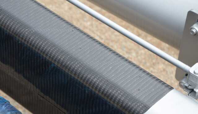 Detailansicht eines der oberen Segmente der Rekordpumpe, die aus Carbon gefertigt sind. | Foto: bi