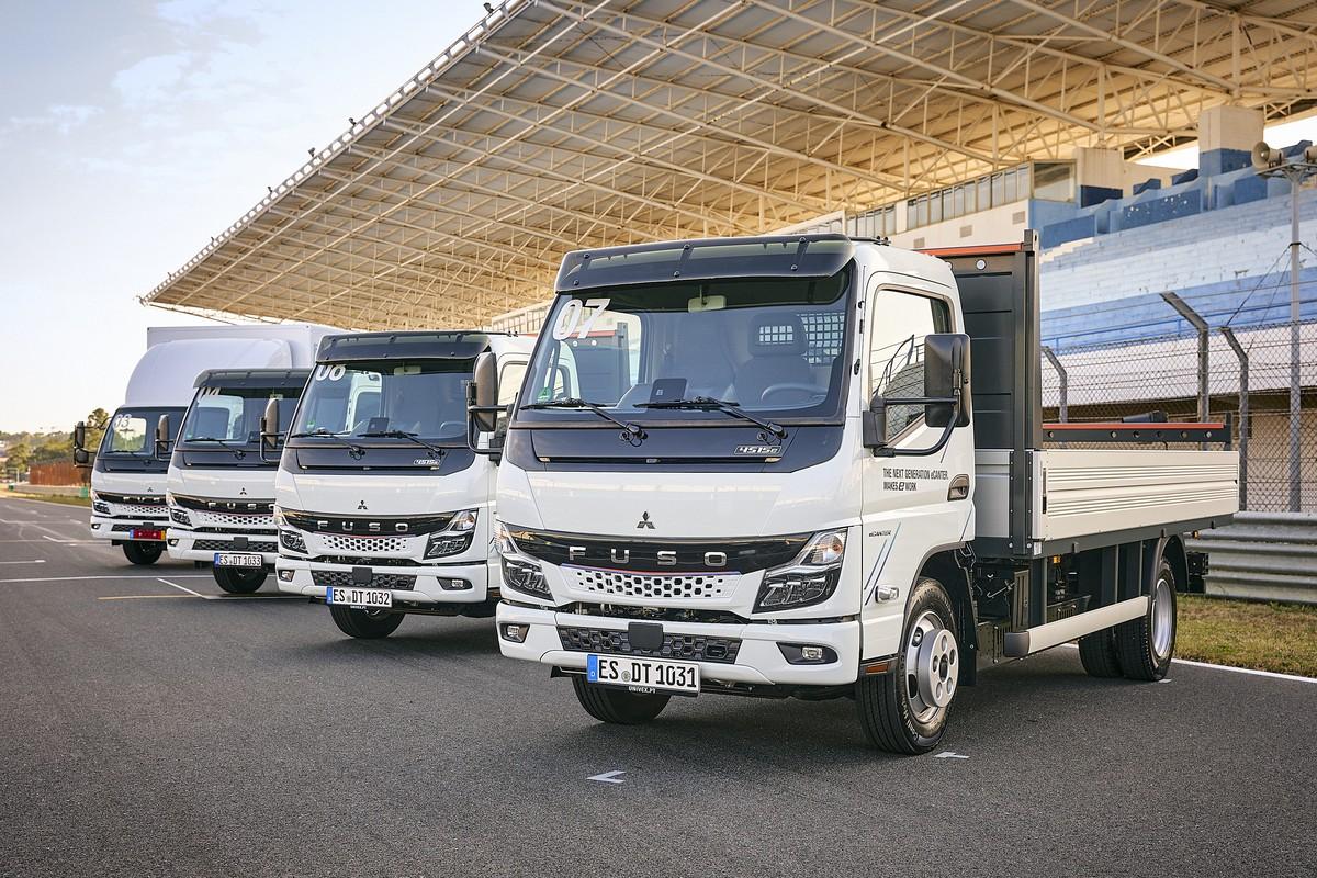 Auf der ehemaligen Formel-1-Rennstrecke Autódromo do Estoril nahe Lissabon zeigte Fuso verschiedene eCanter-Modelle der „Next Genaration“. | Foto: Daimler Truck