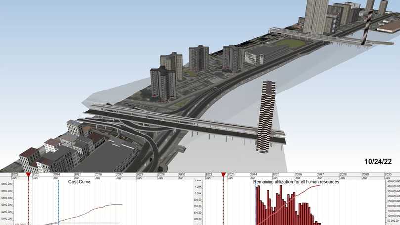 Die 4D-Bauablaufplanung hat das Verständnis von Baumethoden um 50 Prozent effizienter gemacht. | Foto: Jacobs-Greenman-Pedersen Inc. JV