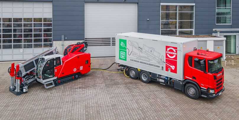 HDD20-E-Bohrgerät und Misch-LKW | Foto: Max Streicher