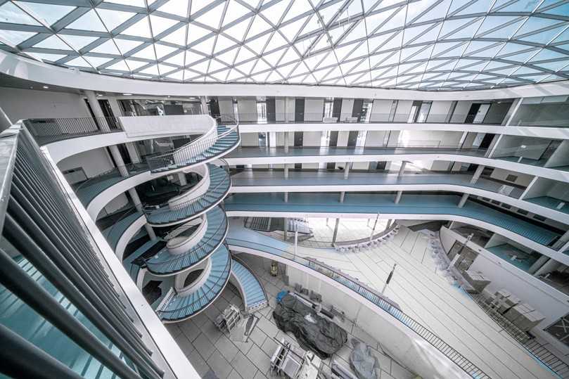 Hier sieht man die ungewöhnlihce Geometrie der Wendeltreppe im DHBW Stuttgart - entsprechend schwierig war die Planung der Schalung. | Foto: DHBW Stuttgart, Marko Scheerschmidt, flash iFFect Hier sieht man die ungewöhnlihce Geometrie der Wendeltreppe im DHBW Stuttgart - entsprechend schwierig war die Planung der Schalung. | Foto: DHBW Stuttgart, Marko Scheerschmidt, flash iFFect