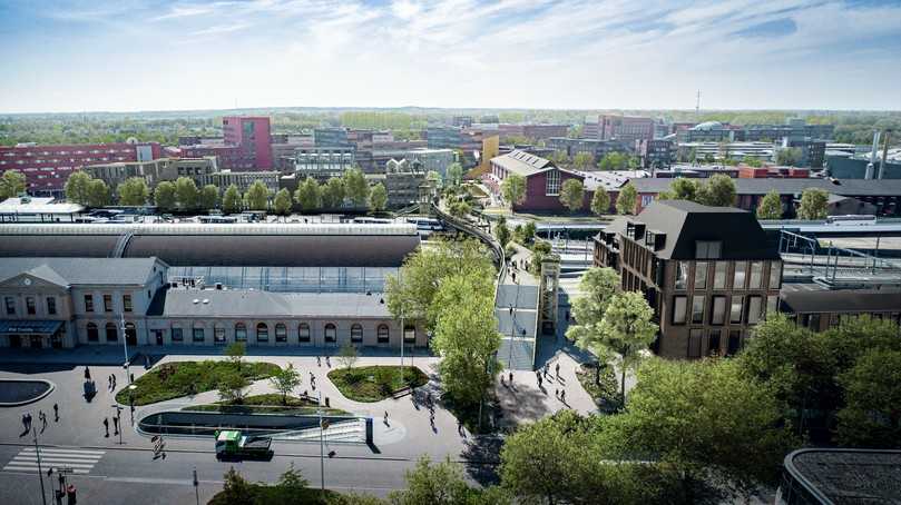 Die in S-Form geschwungene Fußgängerbrücke wird mit ihrer Länge von 130 Metern eine der größten Holzbrücken Europas sein. | Foto: Stadt Zwolle Die in S-Form geschwungene Fußgängerbrücke wird mit ihrer Länge von 130 Metern eine der größten Holzbrücken Europas sein. | Foto: Stadt Zwolle