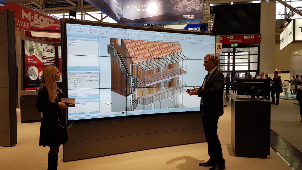 Die ISD Software und Systeme GmbH aus Dortmund führt ihr modulares Programm „HiCAD“ für die 2D- und 3D-Konstruktion vor.