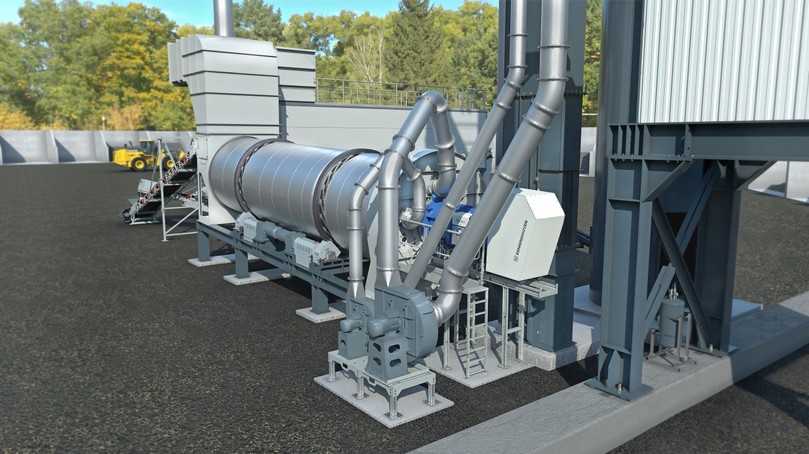 Katalysator für Asphaltmischanlagen: Das Revoc-System von Benninghoven senkt den CO2-Ausstoß von Mischanlagen im diskontinuierlichen Produktionsprozess (Batch) um bis zu 50 Prozent. | Foto: Wirtgen Group Katalysator für Asphaltmischanlagen: Das Revoc-System von Benninghoven senkt den CO2-Ausstoß von Mischanlagen im diskontinuierlichen Produktionsprozess (Batch) um bis zu 50 Prozent. | Foto: Wirtgen Group