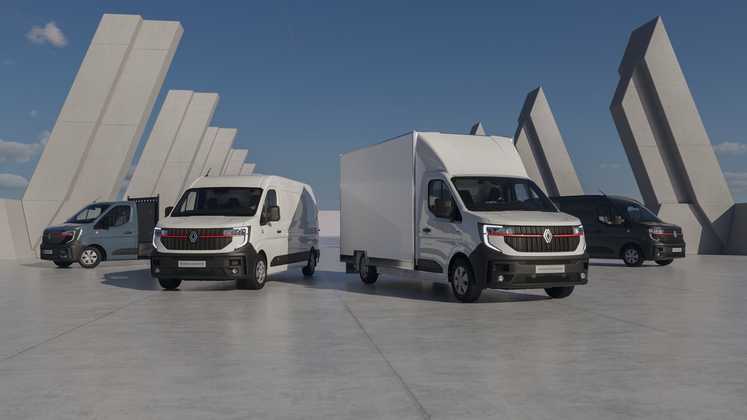 Renault Trucks mit Kipper und Koffer für den Bau
