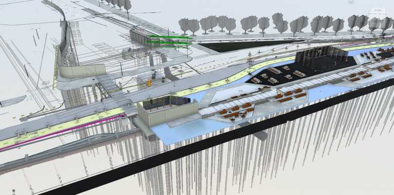 Durch die Visualisierung in Synchro 4D benötigen die Planer erheblich weniger zeit für die Identifizierung von Kollisionen. | Foto: Jacobs-Greenman-Pedersen Inc. JV.