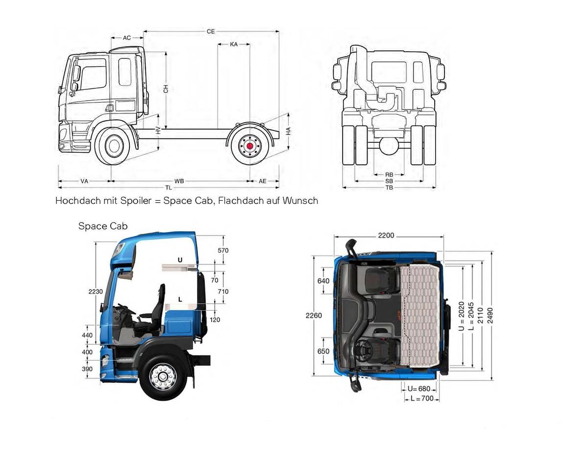 Die Abmessungen der Kabine sind mit dem DAF CF Space Cab völlig identisch. | Foto: Quantron AG
