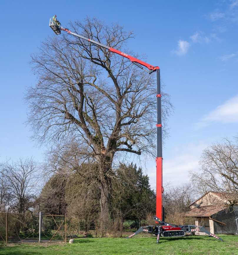 Neben der Reichweite spielt die feinfühlige Steuerbarkeit eine tragende Rolle bei der Baumpflege. | Foto: Hinowa