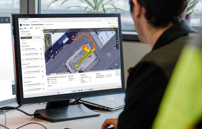 Volle Transparenz für die Bauleitung: WPT Compacting liefert im John Deere Operations Center alle Daten für das Monitoring, die Dokumentation, Analyse und das Reporting einer Baustelle. | Foto: Hamm AG