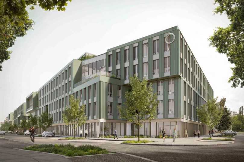 So soll das Bürogebäude in Berlin-Friedrichshain aussehen, wenn es fertig ist. | Foto: EDGE