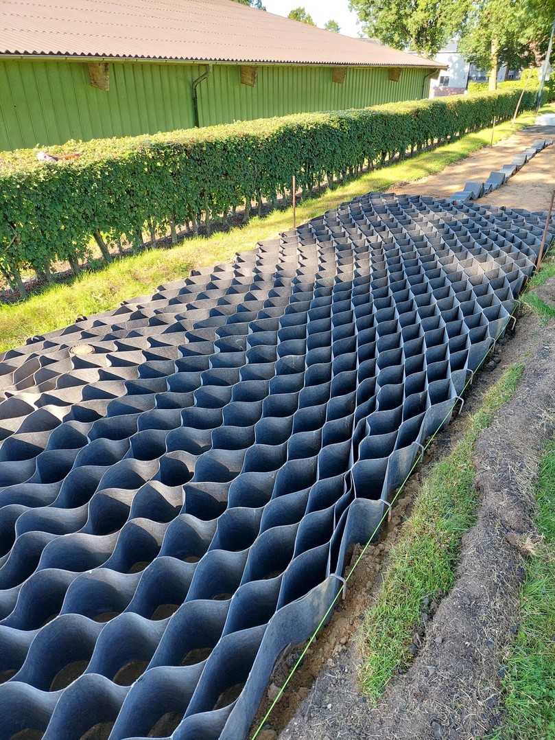 Eingebaute Geozellen stabilisieren den Untergrund und verteilen Lasten, ohne den Wurzelraum zu verdichten. | Foto: LBV.SH Eingebaute Geozellen stabilisieren den Untergrund und verteilen Lasten, ohne den Wurzelraum zu verdichten. | Foto: LBV.SH