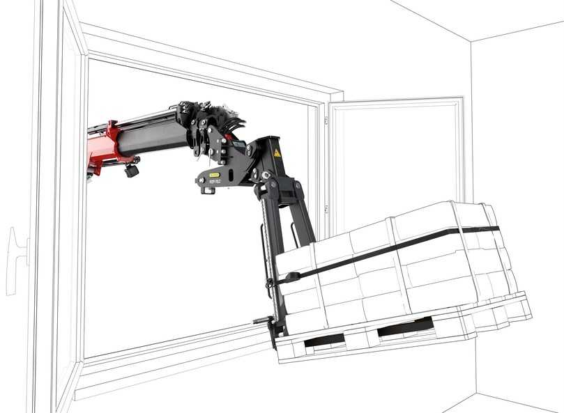 Schematisch zeigt sich die Funktionsweise der neuen kippbaren Krangabel von Palfinger. | Foto: QUATEX Schematisch zeigt sich die Funktionsweise der neuen kippbaren Krangabel von Palfinger. | Foto: QUATEX