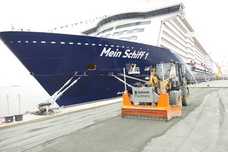 Planiersystem mit 3D-Technik am Kreuzfahrtterminal im Einsatz