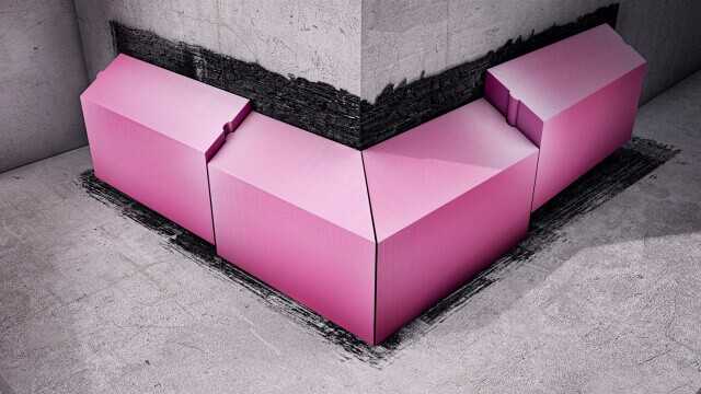 Die Austrotherm XPS Top Z-Foliendämmung wird unterhalb der Z-Folie im erdberührten Bereich oder am Sockel verlegt.