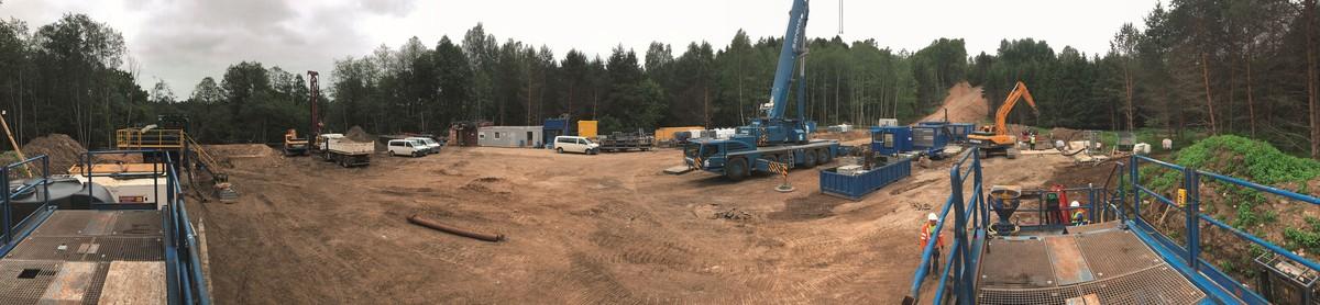 Umbau des Bohrplatzes nach Bohrlinienänderung | Foto: LMR Drilling Umbau des Bohrplatzes nach Bohrlinienänderung | Foto: LMR Drilling