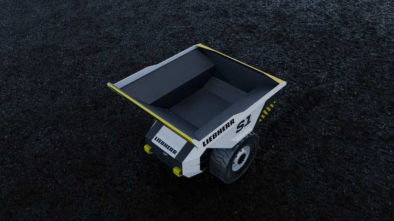 Das kompakte Fahrzeugkonzept verzichtet auf eine Fahrerkabine und ist vollständig auf autonomen Betrieb und digitale Steuerung ausgelegt. | Foto: Liebherr/S1 Vision