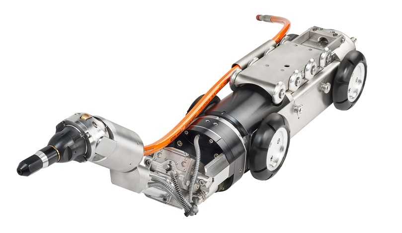 Der Wasserhöchstdruckroboter von IMS Robotics mit Cleaner-Aufsatz | Foto: IMS Robotics Der Wasserhöchstdruckroboter von IMS Robotics mit Cleaner-Aufsatz | Foto: IMS Robotics