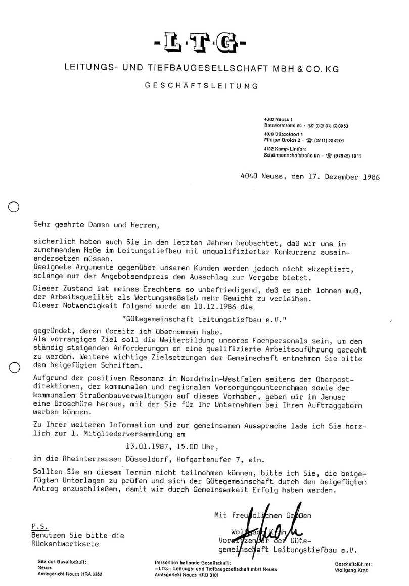 Der Grundstein des Engagements: die Einladung zur ersten Mitgliederversammlung im Jahr 1986. | Foto: GLT