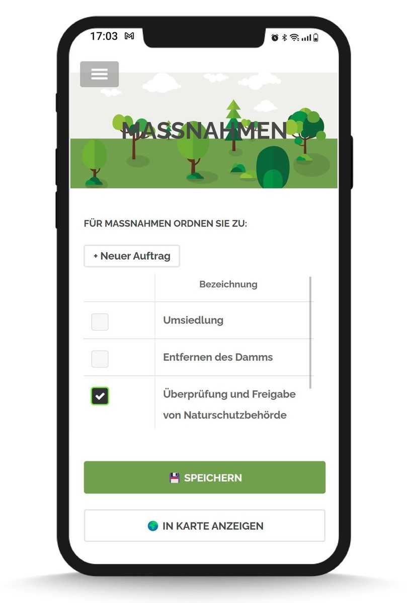 In der App lassen sich die bevorstehenden Maßnahmen festhalten. | Foto: Stefanie Fiedler In der App lassen sich die bevorstehenden Maßnahmen festhalten. | Foto: Stefanie Fiedler