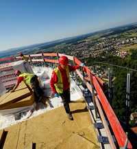 Flachdach-Dämmung in 237 Metern Höhe