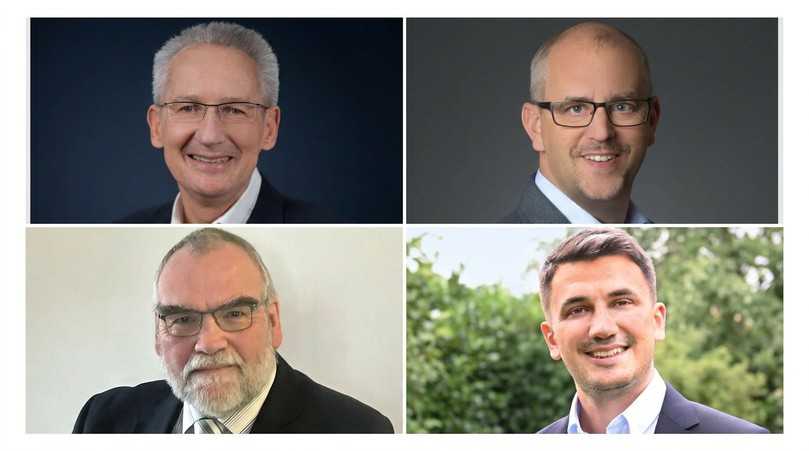 Der neue GET-Vorstand: (von links oben) Michael Kintzel und Friedrich Greiser, (von links unten) Geschäftsführer Ulrich Bachon und Alexander Airich. | Foto: GET