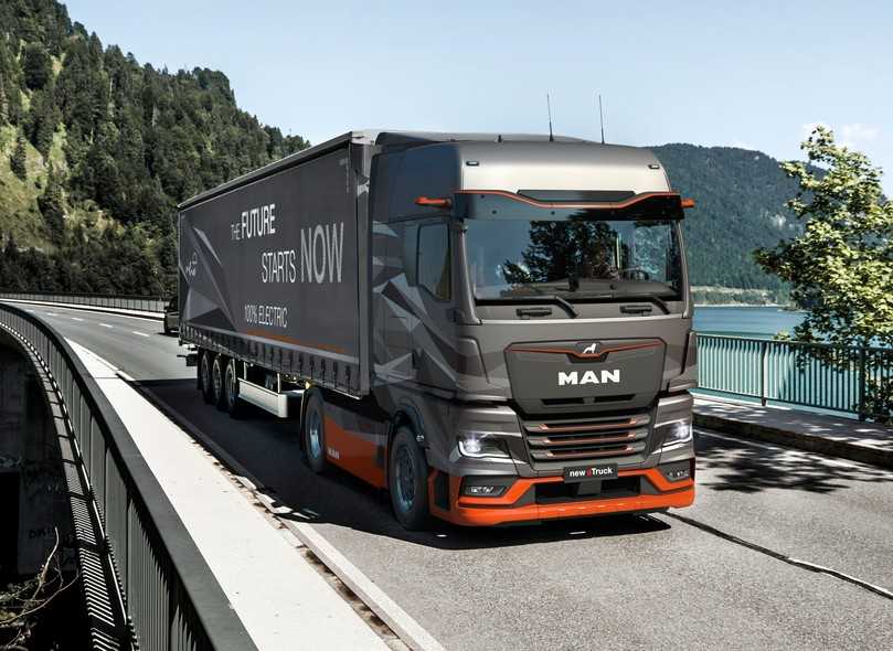 Seine ersten Straßenkilometer hat der MAN eTruck bereits absolviert. In Serie geht der batterieelektrische Schwer-Lkw aber nicht vor 2024. | Foto: MAN Truck & Bus SE Seine ersten Straßenkilometer hat der MAN eTruck bereits absolviert. In Serie geht der batterieelektrische Schwer-Lkw aber nicht vor 2024. | Foto: MAN Truck & Bus SE
