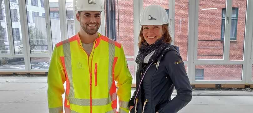Martin Haspel, Baumanager bei der CP BAUTEAM GmbH, und akii-Partnerships Managerin Jasmin Sterling. | Foto: akii Martin Haspel, Baumanager bei der CP BAUTEAM GmbH, und akii-Partnerships Managerin Jasmin Sterling. | Foto: akii
