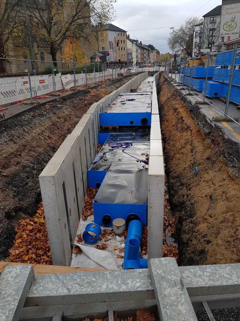 Das erste Großprojekt in der Hattinger Straße in der Bauphase. | Foto: Stadt Bochum
