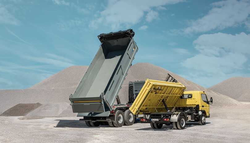 Den Trigenius-Dreiseitenkipper gibt es vom Typ D205 für leichte 7,5-Tonner bis zum D421 für Vierachser mit 32 t Gesamtgewicht. | Foto: Meiller Den Trigenius-Dreiseitenkipper gibt es vom Typ D205 für leichte 7,5-Tonner bis zum D421 für Vierachser mit 32 t Gesamtgewicht. | Foto: Meiller