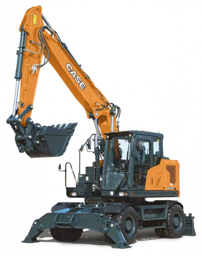 Eines von zwei Kurzheck-Modellen in Case's neuer Mobilbager-Baureihe: Der WX175E SR - SR steht für Short Radius - bringt 18.820 kg auf die Waage und ist ausschließlich mit zweiteiligem Schwenkausleger verfügbar. | Foto: Case CE Eines von zwei Kurzheck-Modellen in Case's neuer Mobilbager-Baureihe: Der WX175E SR - SR steht für Short Radius - bringt 18.820 kg auf die Waage und ist ausschließlich mit zweiteiligem Schwenkausleger verfügbar. | Foto: Case CE