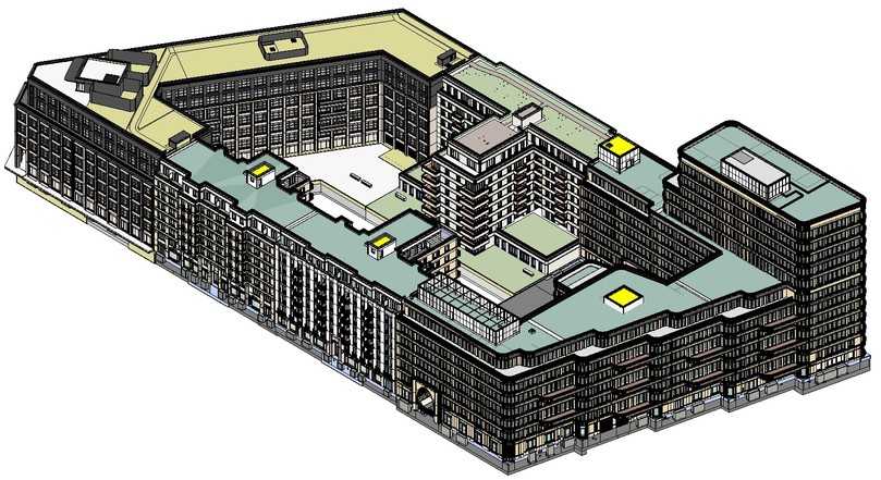 Schematische Darstellung des Stadtquartiers B’Ella am Berliner Südkreuz mit Wohn-, Büro- und Gewerbenutzungen | Foto: Strabag