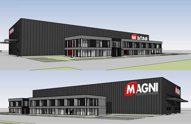 So soll die neue Magni-Deutschlandzentrale im Dülmener Norden nach der Fertigstellung aussehen. Der Standort bietet große Flächenreserven und ein neues Schulungszentrum. | Foto: Magni So soll die neue Magni-Deutschlandzentrale im Dülmener Norden nach der Fertigstellung aussehen. Der Standort bietet große Flächenreserven und ein neues Schulungszentrum. | Foto: Magni