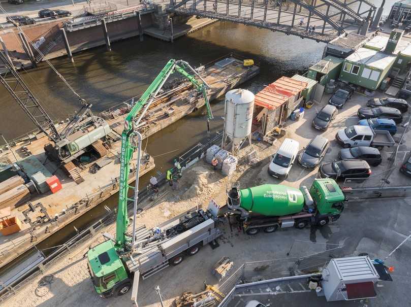 Durch die Baustellen-App OnSite von Heidelberg Materials konnten die Abläufe jedoch sehr genau geplant werden. | Foto: Heidelberg Materials AG I Sebastian Engels