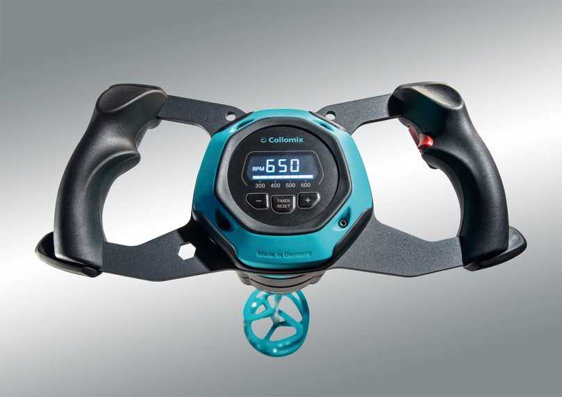 Die neue XQ-Generation von Collomix: Auf dem Display lassen sich Drehzahl und Mixzeit exakt einstellen. | Foto: Collomix