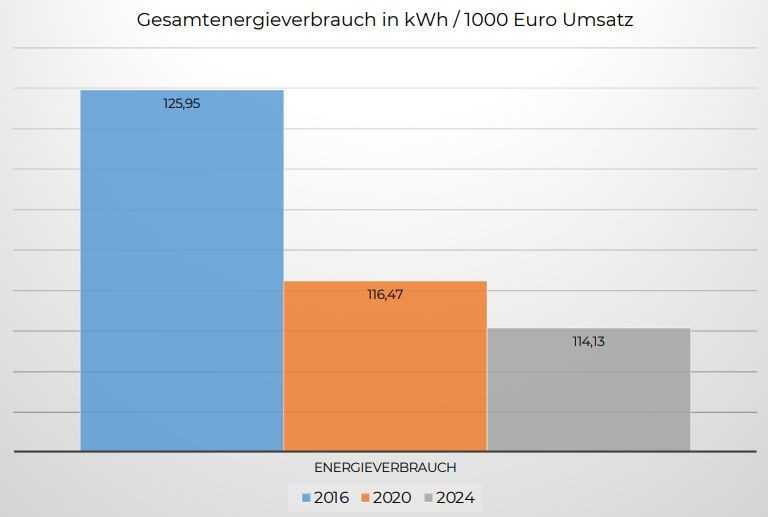 Darstellung des Energieeinsatzes in Relation zum Jahresumsatz (KWh Diesel/€) aus dem Energiebericht des aktuellen Audits nach EN-16247-1 | Foto: Swietelsky-Faber Darstellung des Energieeinsatzes in Relation zum Jahresumsatz (KWh Diesel/€) aus dem Energiebericht des aktuellen Audits nach EN-16247-1 | Foto: Swietelsky-Faber
