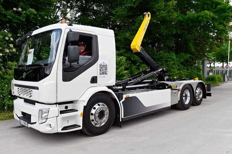 Volvo FE Electric mit Palfinger-Hakengerät | Foto: QUATEX Volvo FE Electric mit Palfinger-Hakengerät | Foto: QUATEX