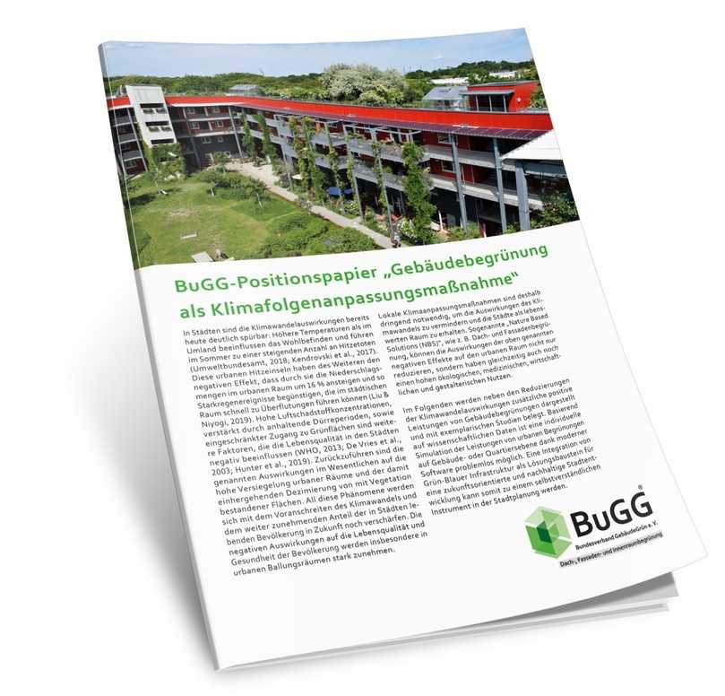 Im BuGG Positionspapier werden positive Wirkungen und Ökosystemleistungen von Dach- und Fassadenbegrünungen mit exemplarischen Studien belegt. | Foto: BuGG Im BuGG Positionspapier werden positive Wirkungen und Ökosystemleistungen von Dach- und Fassadenbegrünungen mit exemplarischen Studien belegt. | Foto: BuGG