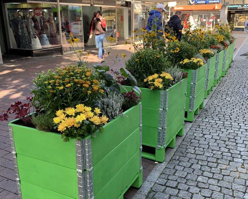 Herbstliche Hochbeete im öffentlichen Raum. | Foto: Hochbeet Hamburg