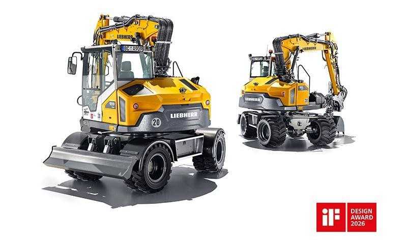 Ausgezeichnet mit dem iF Design Award 2026: die beiden neuen Liebherr Mobilbagger A 909 Compact and A 911 Compact Litronic | Foto: Liebherr Ausgezeichnet mit dem iF Design Award 2026: die beiden neuen Liebherr Mobilbagger A 909 Compact and A 911 Compact Litronic | Foto: Liebherr