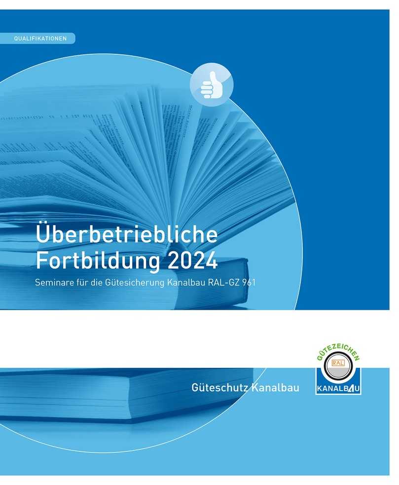 Einen Überblick über das umfangreiche Angebot an Schulungen und Veranstaltungen für Gütezeicheninhaber gibt die Broschüre „Überbetriebliche Fortbildung 2024“. Sie steht unter www.kanalbau.com unter den Stichworten „Veröffentlichungen“, „Infoschriften“ als Pdf-Datei zum Herunterladen bereit. | Foto: Güteschutz Kanalbau Einen Überblick über das umfangreiche Angebot an Schulungen und Veranstaltungen für Gütezeicheninhaber gibt die Broschüre „Überbetriebliche Fortbildung 2024“. Sie steht unter www.kanalbau.com unter den Stichworten „Veröffentlichungen“, „Infoschriften“ als Pdf-Datei zum Herunterladen bereit. | Foto: Güteschutz Kanalbau